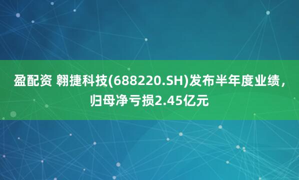 盈配资 翱捷科技(688220.SH)发布半年度业绩，归母净亏损2.45亿元